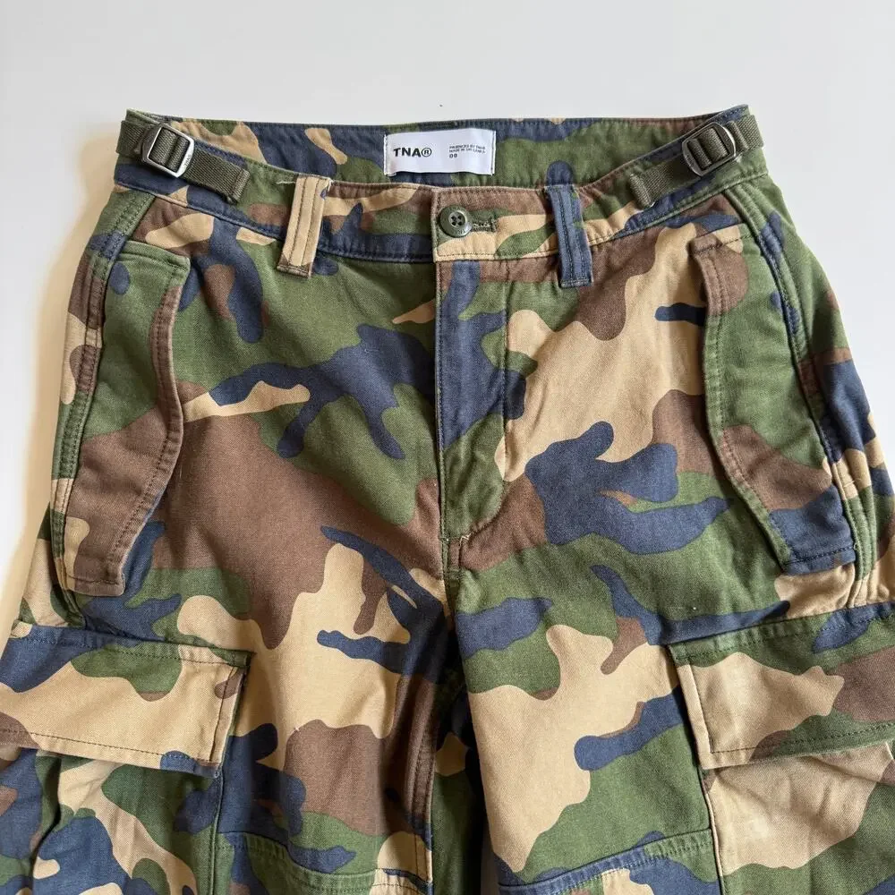 Aritzia TNA New Supply Cargo Camo Pant Mid Rise Size 00 EUC Relaxed Festival - Picture 8 of 16